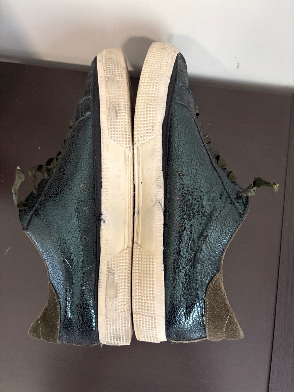Golden Goose May leather trainers green sneaker glitter Sz 40 Mens 7 Women 10 - Picture 9 of 15